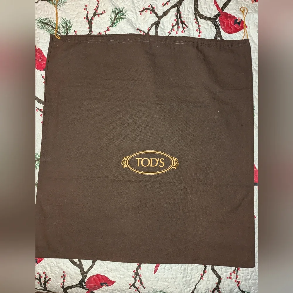 Tods Dust Bag Storage Cover 26” X 27” Made In Italy Drawstring Brown Cotton VGUC